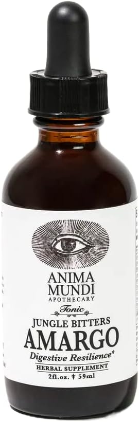 Anima Mundi Apothecary - Anima Mundi Amargo Digestive Bitters – Tônico Digestivo de Ervas – Bitters Digestivos para Limpeza – Gotas Líquidas para Limpeza e Desintoxicação do Fígado com Ingredientes Orgânicos (60ml)