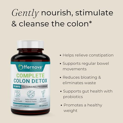 Offernova - Desintoxicação Completa do Cólon em 15 Dias – 30 Cápsulas | Marca: Complete Detox