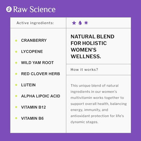 S RAW SCIENCE - Multivitamínico Feminino – Energia | Marca: Women’s | 60 cápsulas | 100% natural
