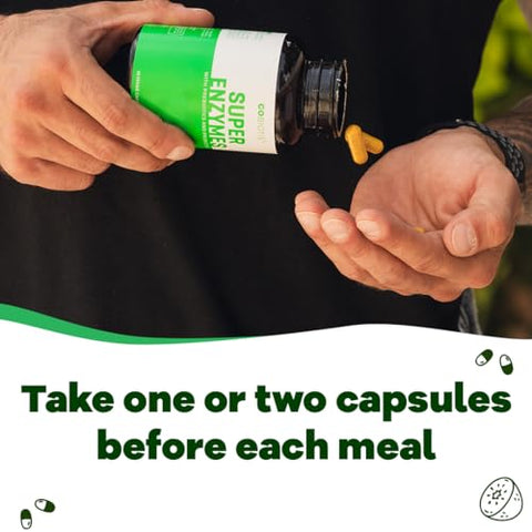 GOBIOTIX - Suplemento Super Enzimas – Enzimas Digestivas com Prebióticos e Probióticos para Homens e Mulheres – Suporte à Saúde Intestinal, Digestão de Glúten, Absorção de Lactose, Dieta à Base de Plantas