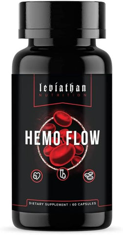 Leviathan Nutrition - Hemo Flow | Nattokinase para Óxido Nítrico | Suplemento | 60 cápsulas | 500mg | Marca Hemo Flow