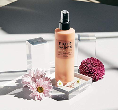 Island Time Loção Spray Corporal, Loção Corporal Natural e Orgânica para Pele Seca, Protege, Nutre e Hidrata, Fragrância de Coco, 240 ml - Eight Saints