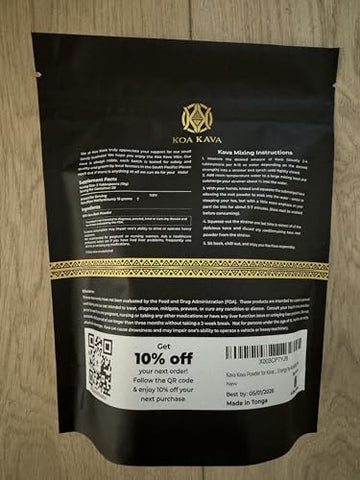 Kava em Pó – 1 Libra de Raiz Nobre de Kava Tongan em Saquinho Pouni ONO, Chá de Kava Vava’u - Koa Kava