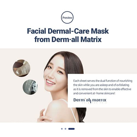Máscara Facial Diária de Cuidados Dermoativos (35g/folha) Pacote de Máscaras Noturnas, Lifting e Hidratante, Calmante, Esfoliante, Nutritiva para a Pele, Máscara de Colágeno para Rugas e Pele Seca - DERM·ALL MATRIX
