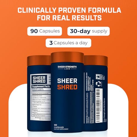 Suplemento Termogênico Capsaicina Premium para Homens, Mistura Livre de Jitter de Capsaicina, Rauwolscine, Forskohlii – 60 cápsulas - Sheer Strength Labs