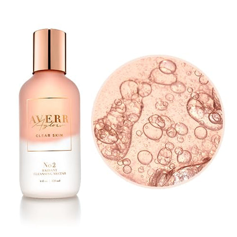 Néctar de Limpeza Radiante No.2 – Lava Rosto Diário Anti-Envelhecimento sem Enxágue – Combate Acne, Espinhas, Cravos - Averr Aglow