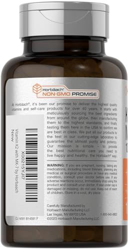 Vitamina D3 K2 | 5000 UI de Vitamina D | 60 Cápsulas | Saúde Óssea e Imunidade - Horbäach
