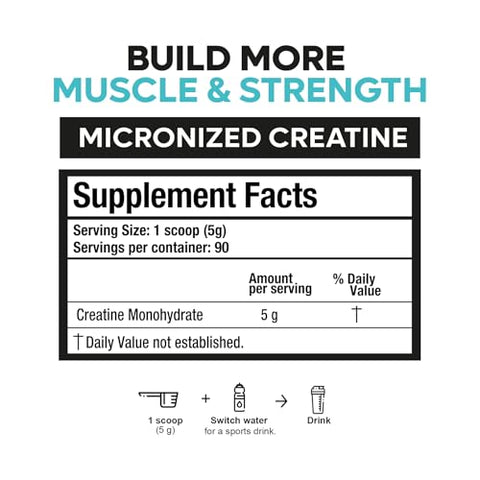 VALARA BOOST RECOVERY - Valara Creatine Monohydrate Micronized Powder 450g – 90 Porções, 5000mg Por Porção (5g) Sem Sabor, Vegano e Amigo da Dieta Keto