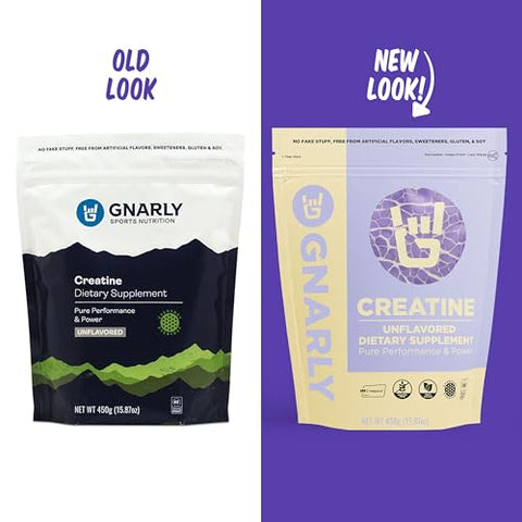 Creatine Powder – Creapure, Suplemento Vegano de Creatina, Certificado NSF Sport, Recuperação Otimizada, Nutrição Esportiva, 5g Monohidrato de Creatina, Sem Sabor (450g) - Gnarly Nutrition