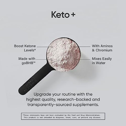 Keto Plus Exogenous Ketones com goBHB – 30 Porções | Pó de Eletrólitos Keto para Hidratação, Energia, Foco | 30 Serviços | Pó de Eletrólitos Keto para Hidratação, Energia, Foco - Sports Research