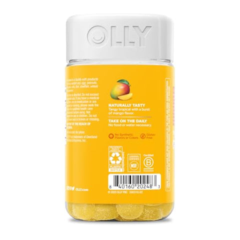 Gummy Probiótico, 1 Bilhão UFCs, Suporte Imunológico e Digestivo, Suplemento Probiótico Mastigável, Manga, 80 Unidades - OLLY