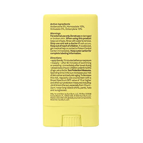 Protetor Solar Infantil Sun Bum FPS 50 Stick Facial Transparente | Aplicação Molhada ou Seca | Compatível com Recife 104 (Octinoxate) | 50g