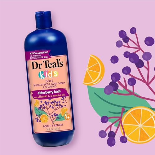 Dr Teal's - Dr Teal’s Kids Banho 3 em 1 de Sabugueiro: Banho de Espuma, Gel de Banho – 300ml