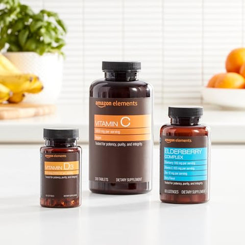 Vitamina C 1000mg, Suporte ao Sistema Imunológico Saudável, Vegano, 300 Comprimidos, Suprimento de 10 meses - Amazon Elements