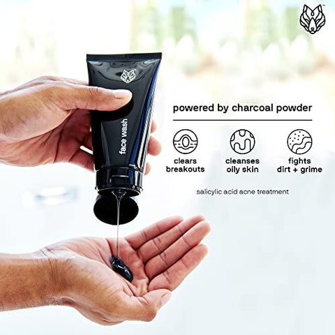 Sabonete Facial em Pó de Carvão para Homens – 150 ml, 2 Unidades – Limpeza Facial Remove Impurezas Indesejadas da Pele - Black Wolf