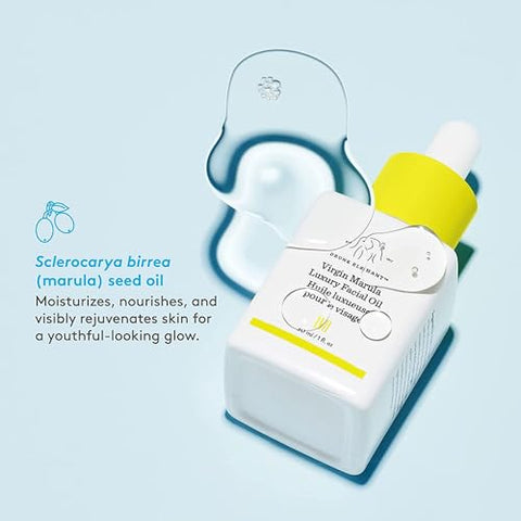Marula Óleo Facial de Luxo – Cuidados com a Pele Vegano Anti-Envelhecimento e Hidratante (15 mL / 0.5 Fl Oz) - Drunk Elephant