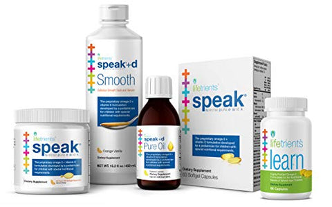 Lifetrients - Óleo de Limão Natural Speak D – 120 ml – Fórmula Pediátrica para Apoiar Crianças com Necessidades Nutricionais Especiais – Enriquecido com Ômega-3, Vitamina E, Vitamina D