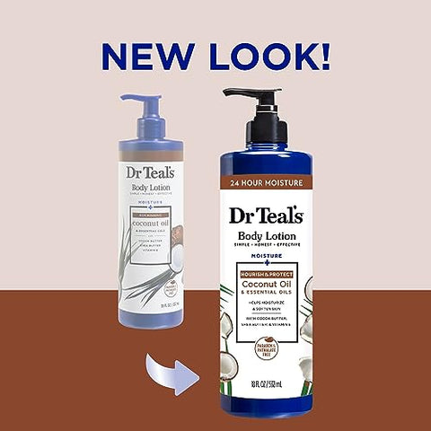 Dr Teal's - Dr Teal’s Loção Corporal de Óleo de Coco – Hidratação Intensa – 250ml
