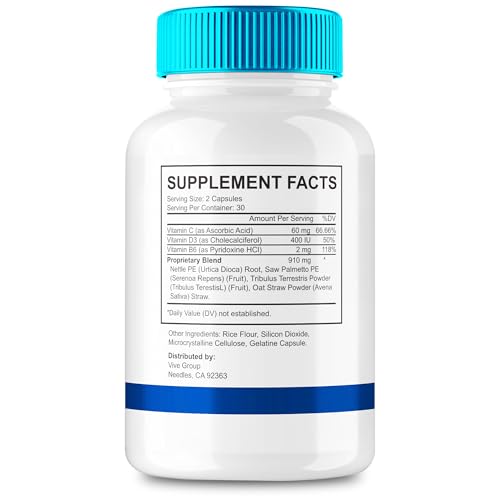 VIVE MD - ProstaVive – Cápsulas para Saúde da Próstata, Força Máxima, Natural – Suporte Normal