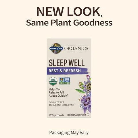 Organics Sleep Well Rest – Suplemento Natural para um Sono Repousante – 60 Cápsulas - Garden of Life