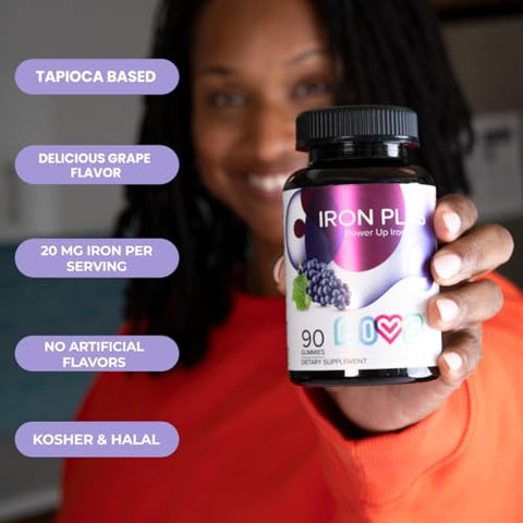 Iron Plus Gummy Vitamin – Goma de Ferro com Vitamina C, Gomas de Ferro para Adultos | LIVS - LIVS