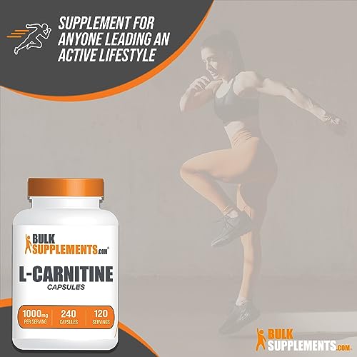 Suplemento de L-Carnitina 1000mg em Cápsulas – BulkSupplements.com, 240 Cápsulas (Embalagem de 1)