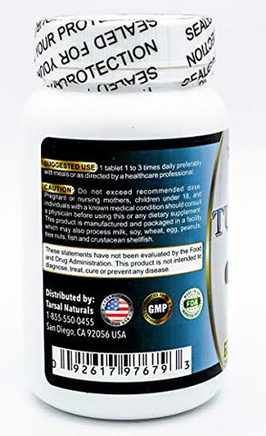 Tarsal Naturals - Cúrcuma 700 mg com Pimenta Preta Orgânica 60 Comprimidos Suporte para Ossos Articulações Ombros Costas Imunidade em Todo o Corpo Fabricado nos EUA Instalação Registrada pela FDA Sem Glúten