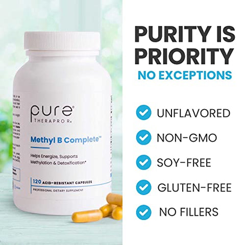 Pure Therapro Rx - Methyl B Complete – Complexo de Vitaminas B Metiladas 5-MTHF Folate, B12 Metilcobalamina, B2, B6 | 60 cápsulas