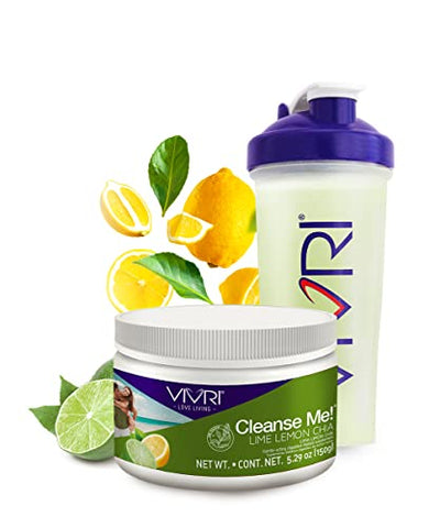 Cleanse Me! Sabor Limão e Chia | 30 Porções | Aloe Vera, Fibra de Nopal, Prebióticos | Detox Natural | Solução de Desintoxicação Natural | Sem Açúcar Adicionado | Suporta a Digestão e - VIVRI