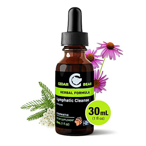Cedar Bear Naturales - Cedar Bear – Líquido de Drenagem Linfática sem Álcool com Ervas Naturais para Apoio Imunológico, Suplemento de Limpeza Linfática, 30 ml