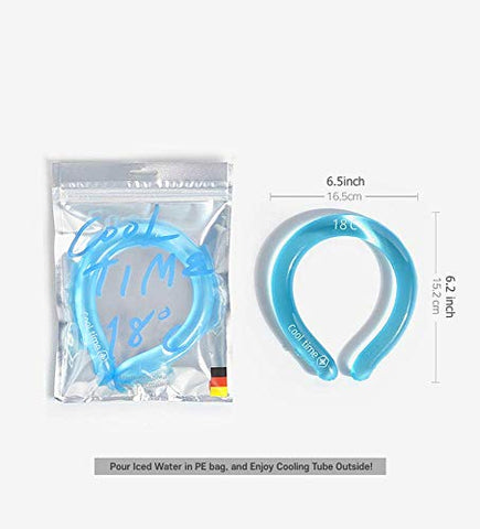 CoolTimeUSA - Tubo Refrescante para Pescoço | Envoltórios Refrescantes para Pescoço para o Calor do Verão | Cold Pack sem as Mãos | Refrescante de Pescoço Reutilizável (Azul)