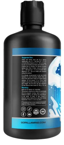 Gorilla Mind - Gorilla Mode – Fórmula Pré-Treino Líquida de Glicerol – Hidratação Intensa para Bombas Musculares · Hiper-Hidratação Intramuscular · Aumento de Potência