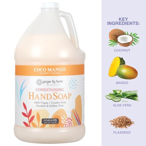 Recarga de Sabonete Líquido para as Mãos Coco Manga da Ginger Lily Farms Botanicals, 100% Vegano – 500ml