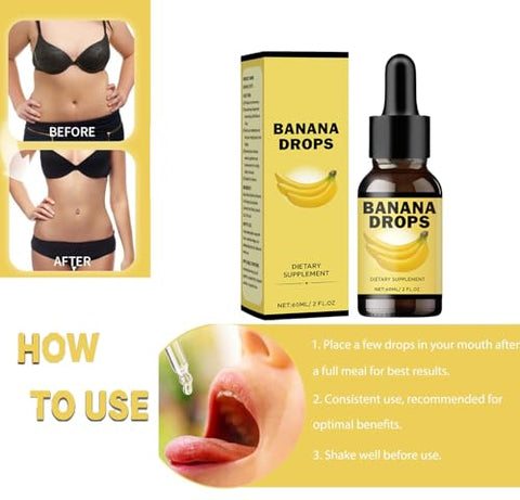 Callonestop MX - Extrato Líquido de Banana Orgânica Banana Drops para Emagrecimento Homem e Mulher 5 Unidades – 100% Natural