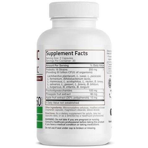 Probiótico 50 Bilhões UFC Prebiótico com Polifenóis de Maçã – Aumente sua saúde intestinal com eficácia! - Bronson