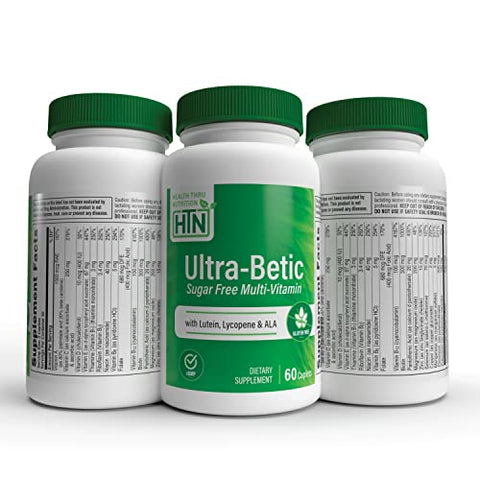 Health Thru Nutrition - Ultra-Betic Multivitamínico 60 Cápsulas | Suporte para Nervos, Visão e Energia | com ALA, Licopeno | Não-OGM, Rótulo Limpo | Testado por Terceiros para Qualidade |