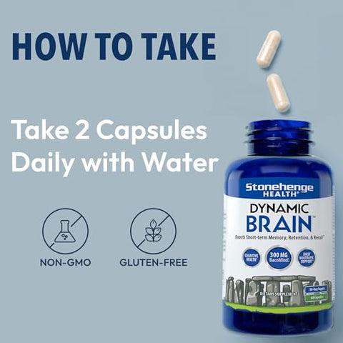Suplemento Dinâmico para o Cérebro com Nova Fórmula e BacoMind para Aquisição e Retenção de Memória - Stonehenge Health