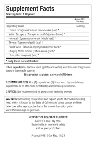 FC Cidal – Blend Herbal que Suporta a Função Saudável do Trato Gastrointestinal e Equilíbrio Microbiano 120 Cápsulas - Biotics Research
