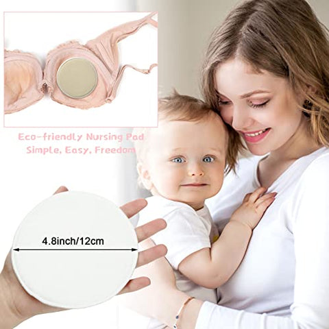 30 Pcs Almofadas de Amamentação Reutilizáveis de Bambu com Bolsa Molhada e de Lavanderia – Pads de Mamilo Florais Presente para Mães que Amamentam (Padrão Vibrante) - Sosation