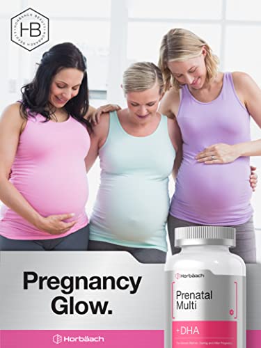 Prenatal Multivitamínico para Mulheres com DHA, Ferro e Ácido Fólico | 90 Softgels | Não-OGM - Horbäach