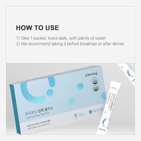 Lifening Deep Talk Plus 5.5g x 60ea | Pó para Saúde Intestinal | Gerenciamento de Peso | K-Beauty - gadi place