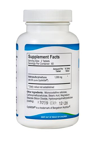 MSMPure Tablets – 120 Unidades, 1000 mg por Comprimido, Suplemento de Enxofre Orgânico MSM Puro, Fabricado nos EUA - KALA HEALTH