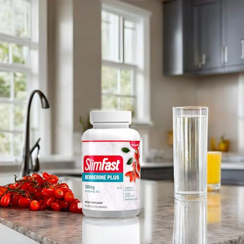 Berberine Plus Capsules – Suplemento de Berberina com Picolinato de Cromo, Ácido Alfa Lipóico e Casca de Canela – 60 Cápsulas, 30 Porções - SlimFast