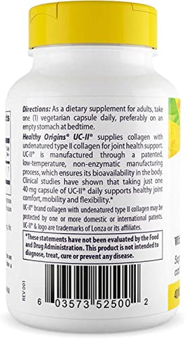 UC-II, 40 mg – Colágeno Premium para Saúde das Articulações e Mobilidade – 40 g - Healthy Origins