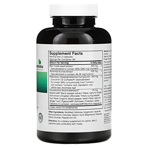 Detox Suporte Diário ao Fígado, 120 Cápsulas – Marca Líder em Desintoxicação e Saúde Hepática - Futurebiotics