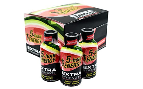5-hour ENERGY - 5hr Energy Extra Strength Melancia (12) – Energético de Alta Potência 5hr Energy – 60ml