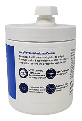 Pacote de Creme Hidratante – Inclui Pote de 19 oz com Bomba e Tamanho de Viagem de 1,89 Ounce – Sem Fragrância – CeraVe Creme Hidratante - CeraVe