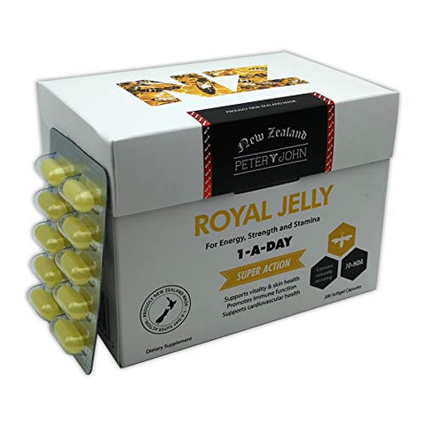 HEALTHFARM - Royal Jelly 1000mg 200 Cápsulas Softgel 10-HDA Suplementos Nutricionais (1 Pacote) – Melhor Marca de Geléia Real 10-HDA em Cápsulas Softgel