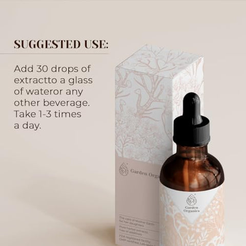 Garden Organics - Frankincense Orgânico USDA | Extrato Livre de Álcool, Gotas Herbais Orgânicas, Suplemento, Bom Humor, Sistema Imunológico | Tintura Feita de Frankincense Orgânico Certificado 100%