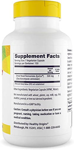 EpiCor: Cápsulas de Suporte Imunológico à Base de Plantas, 500 mg – Livre de Glúten - Healthy Origins